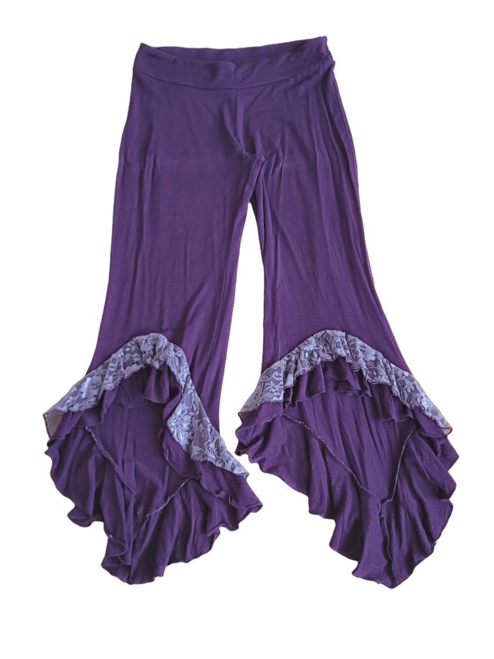 Purple Lace Capri Frill Layered Pants (size OS)